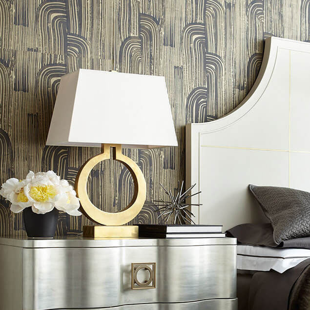Fabric Golden Ring Table Lamp