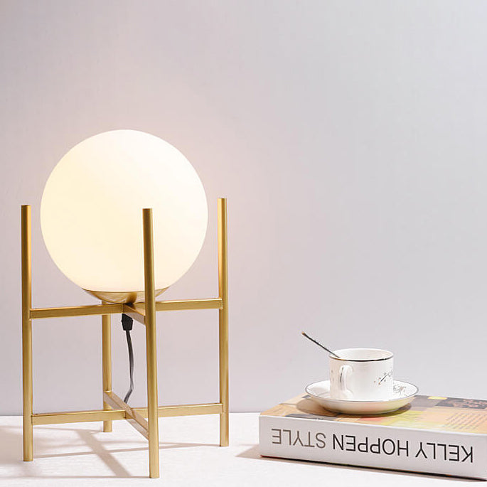 Glass Round Ball Iron Table Lamp