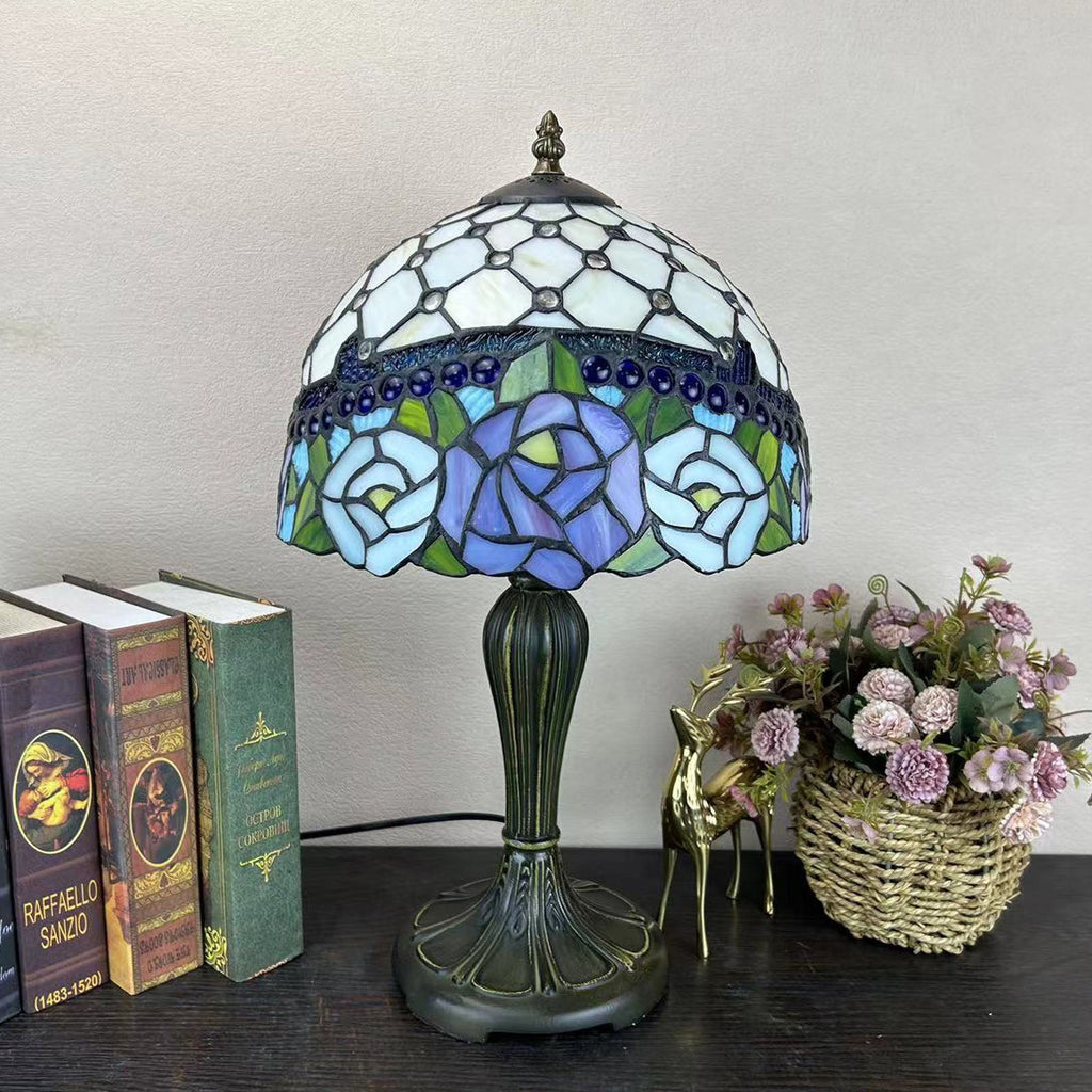 Metal Glass Dome Grape Table Lamp
