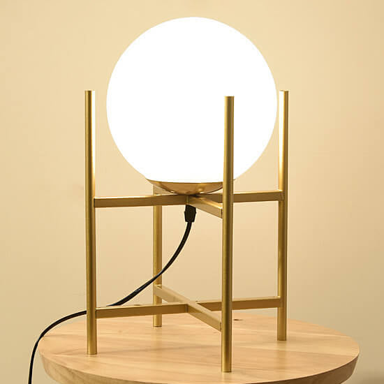 Glass Round Ball Iron Table Lamp