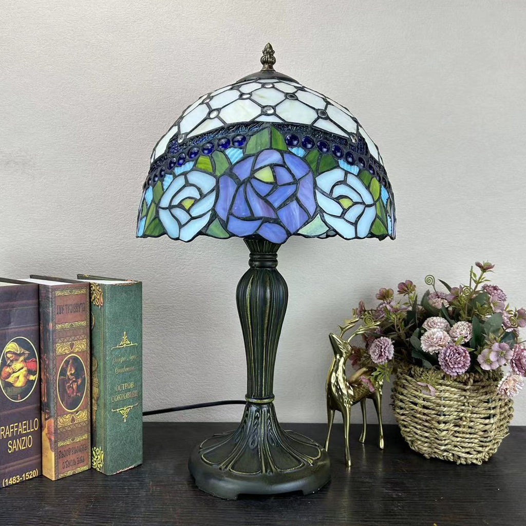 Metal Glass Dome Grape Table Lamp