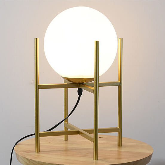 Glass Round Ball Iron Table Lamp