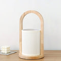 Fabric Column Solid Wood Table Lamp