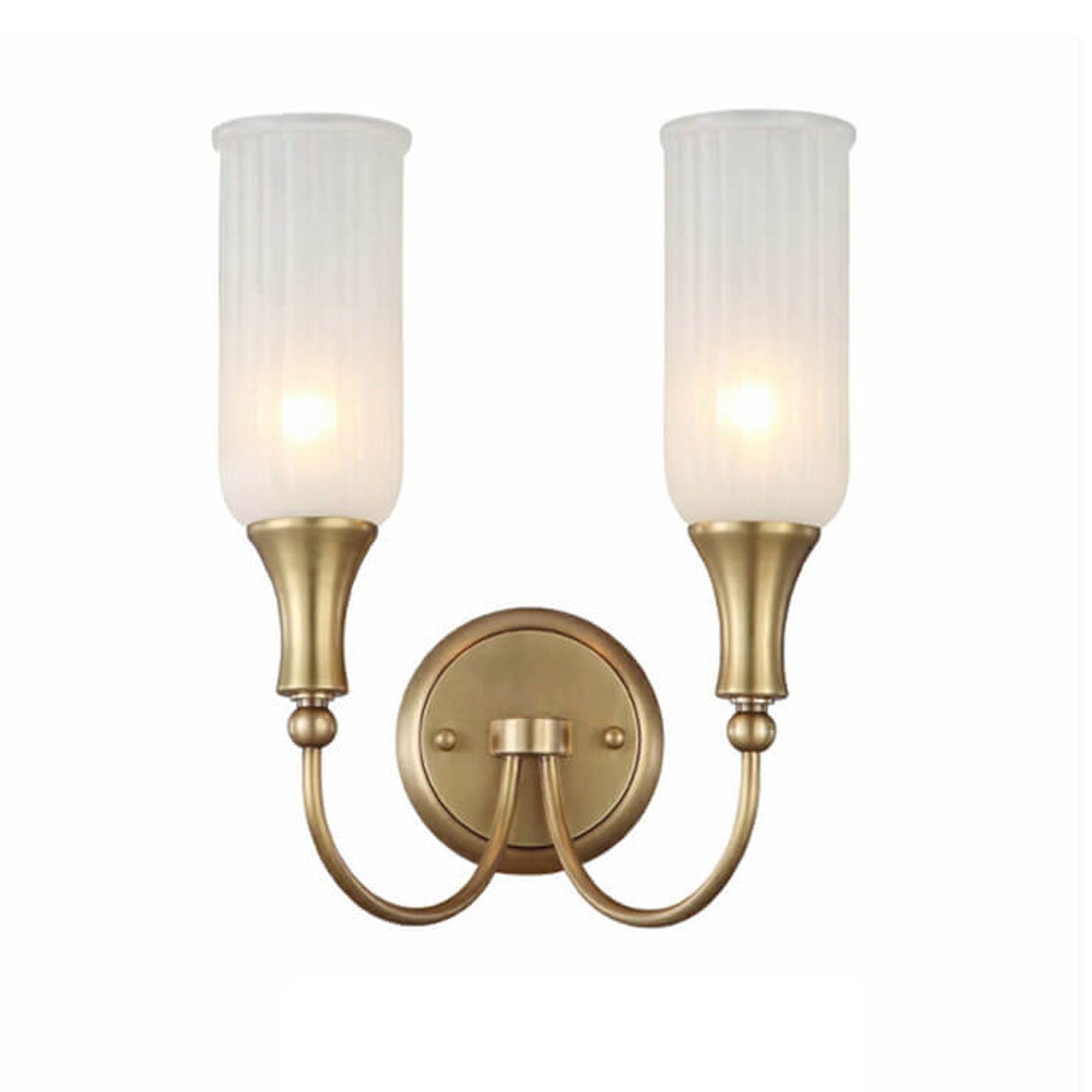 Brass Glass 1/2 Wall Lamp