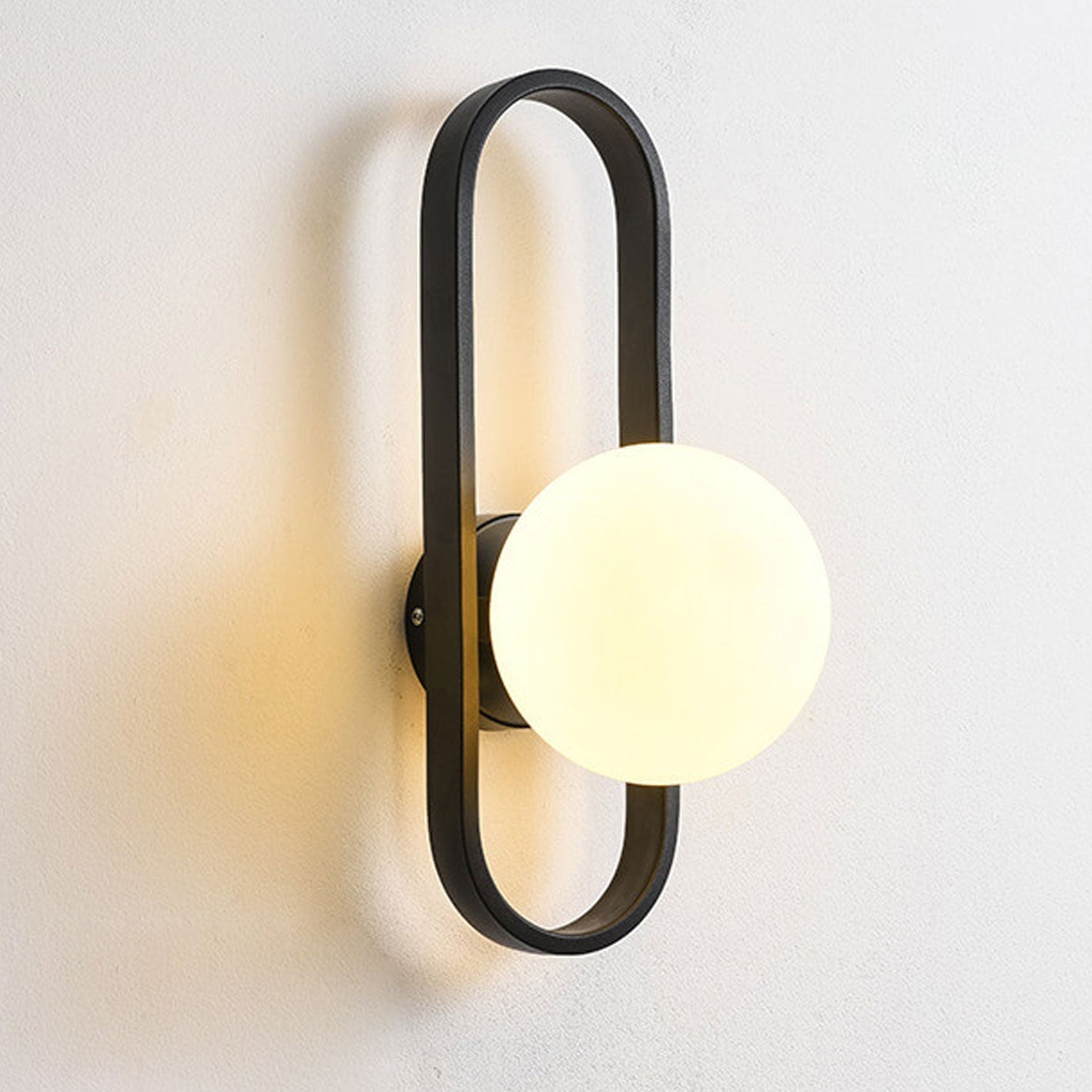 Oval Ring Iron Glass Wall Lamp
