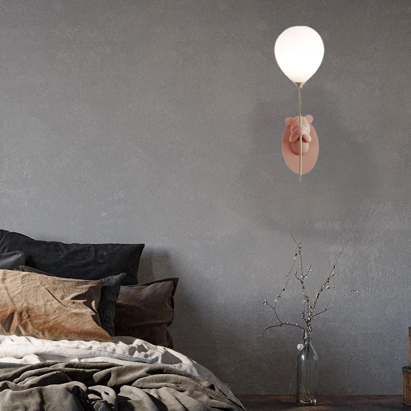 Cartoon Bear Balloon Iron Wall Lamp