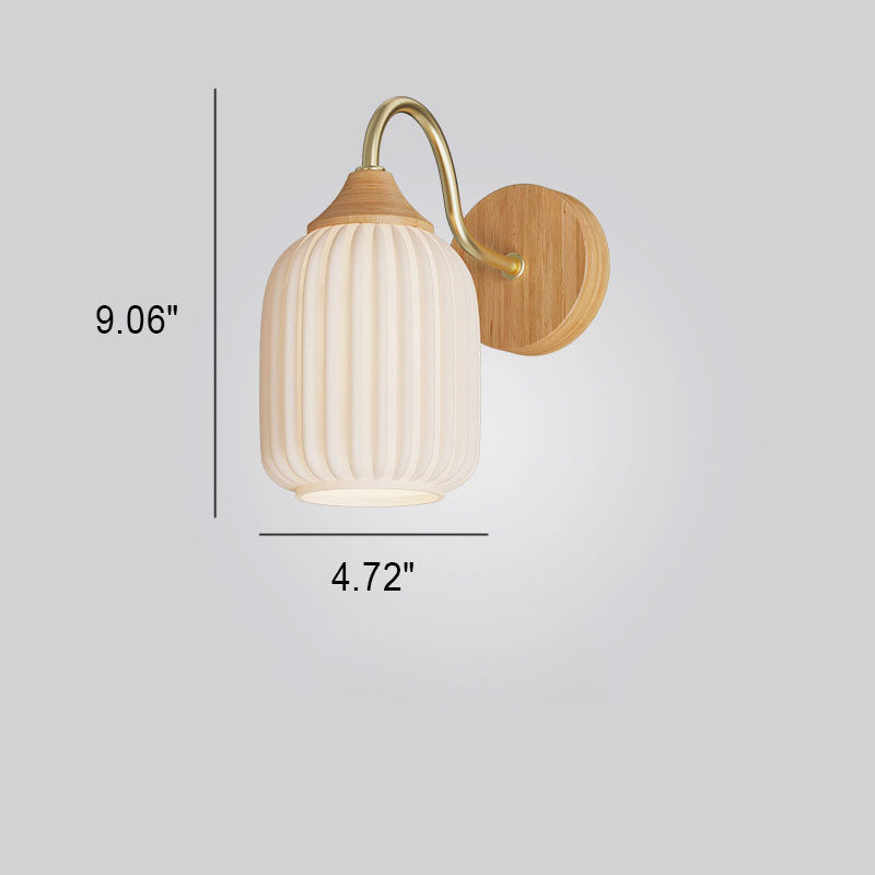 Striped Glass Round Log Wall Lamp