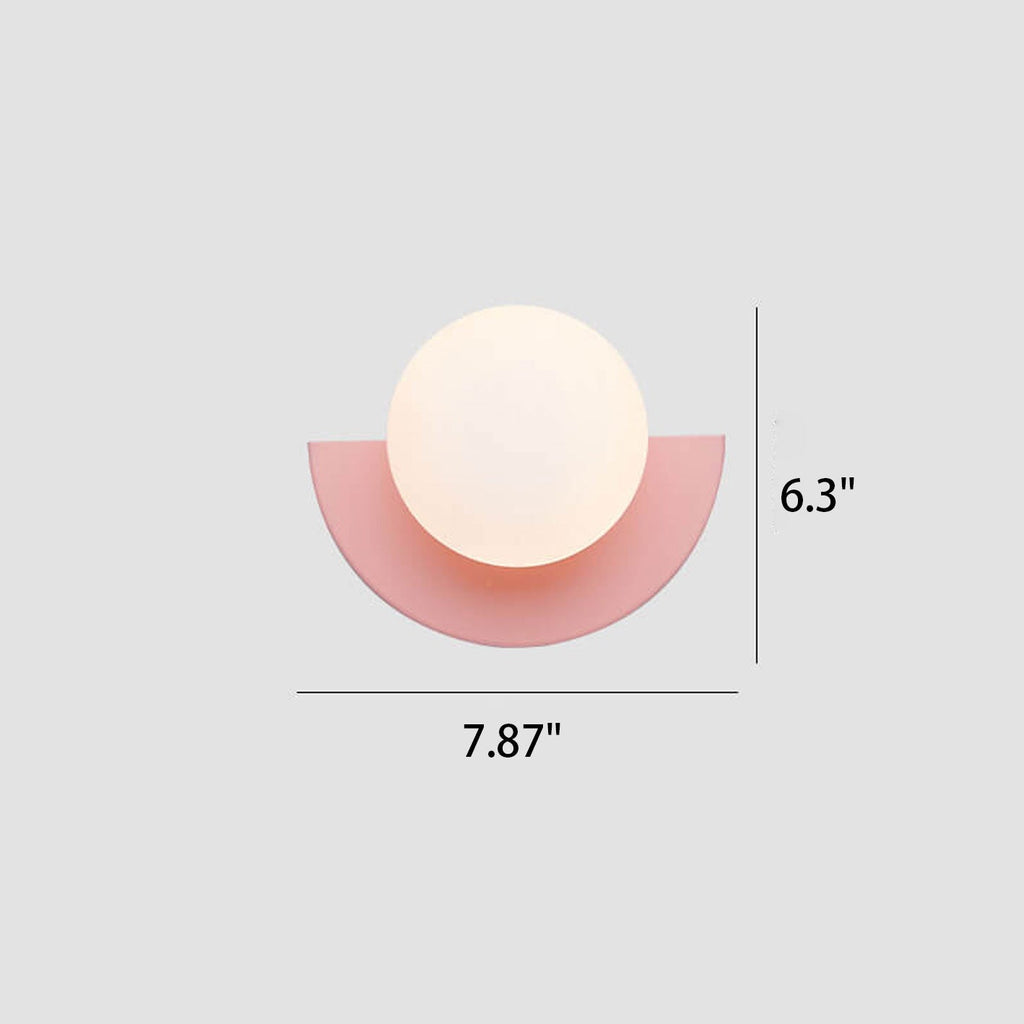Glass Spherical Colorful Semicircle Wall Lamp