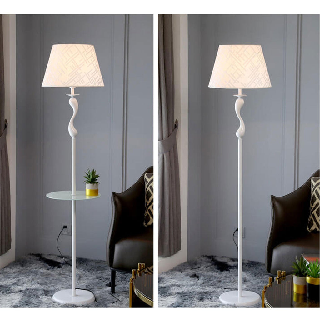 Linen Fabric Dome Iron Floor Lamp
