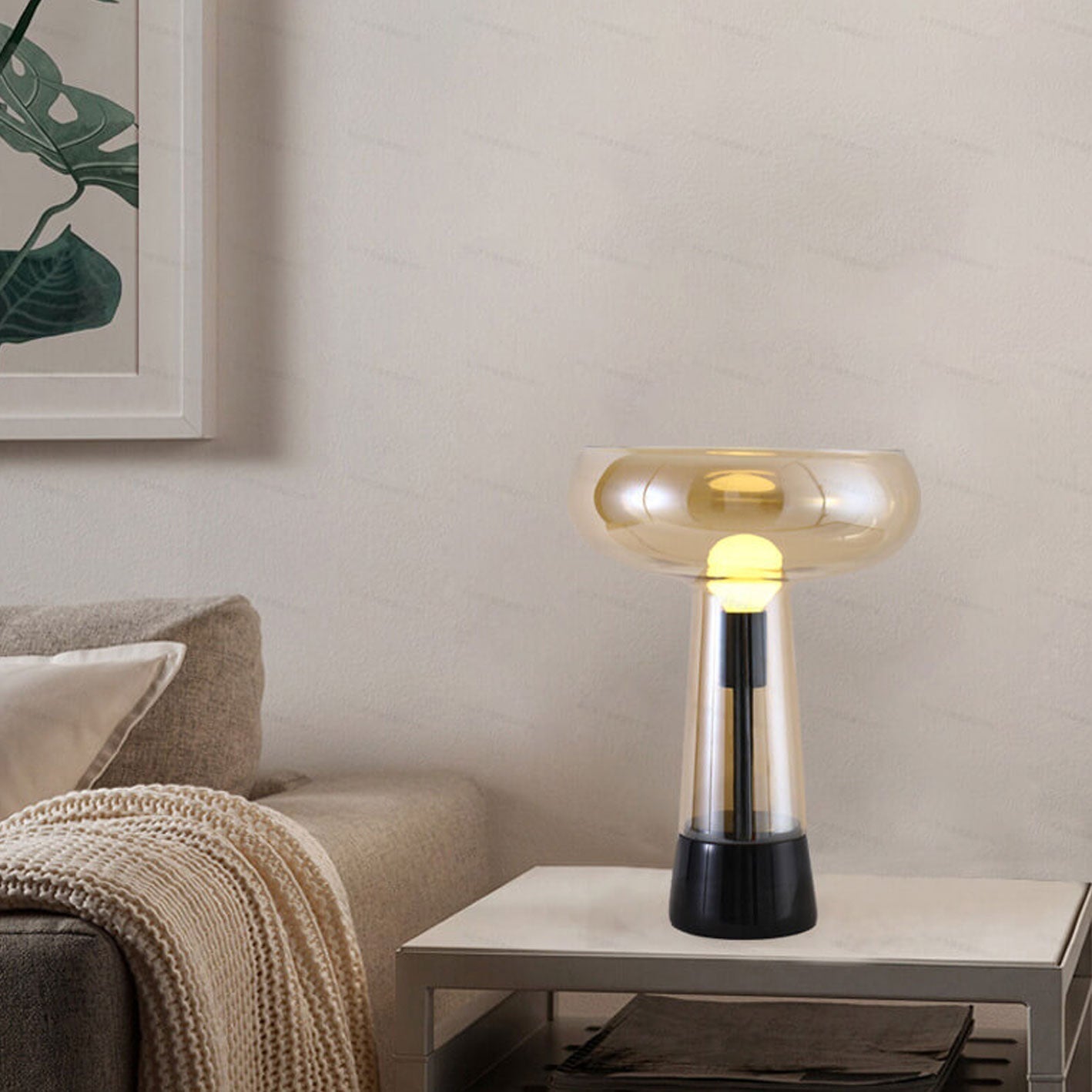 Glass Marble Table Lamp