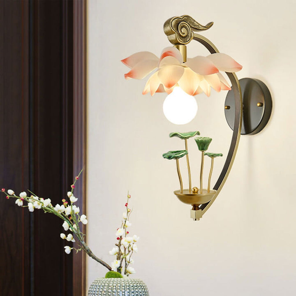 Lotus Ceramic Resin Wall Lamp