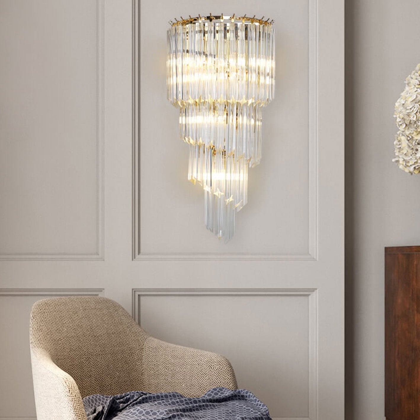 Crystal Four Layers 4-Light Wall Lamp