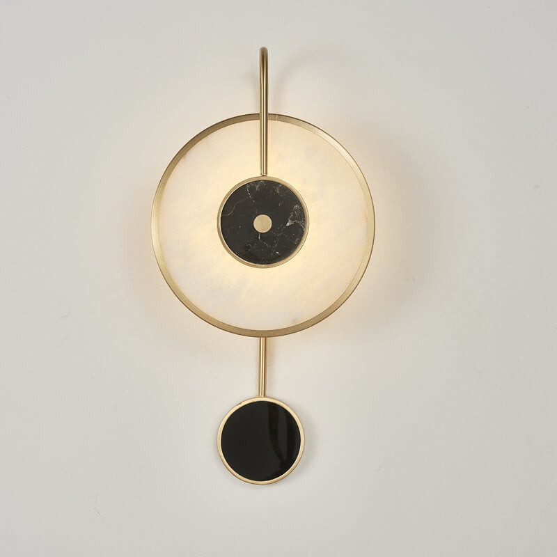 Marble Clock Design Wall Lamp