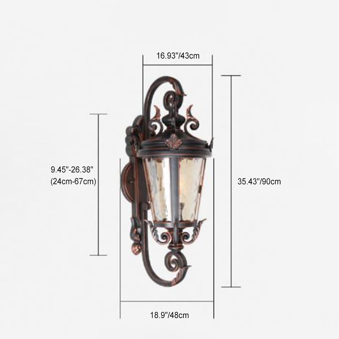 Aluminum Glass Cylinder Patio Outdoor Light