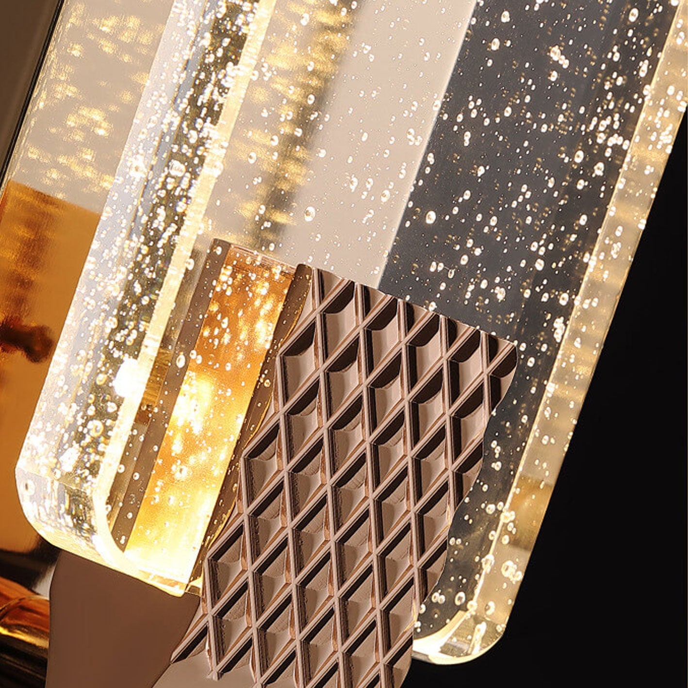 Rectangular Bubble Crystal Wall Lamp