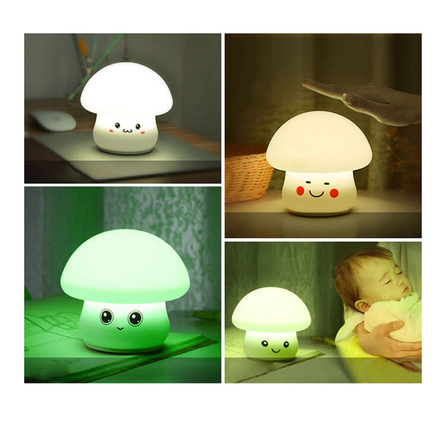 Cartoon Mushroom Silicone Night Table Lamp