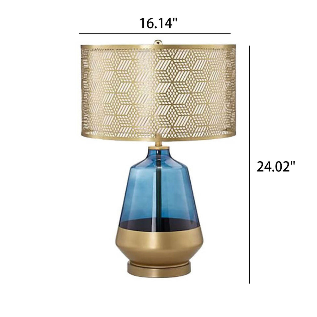 Blue Transparent Body Hollow Table Lamp