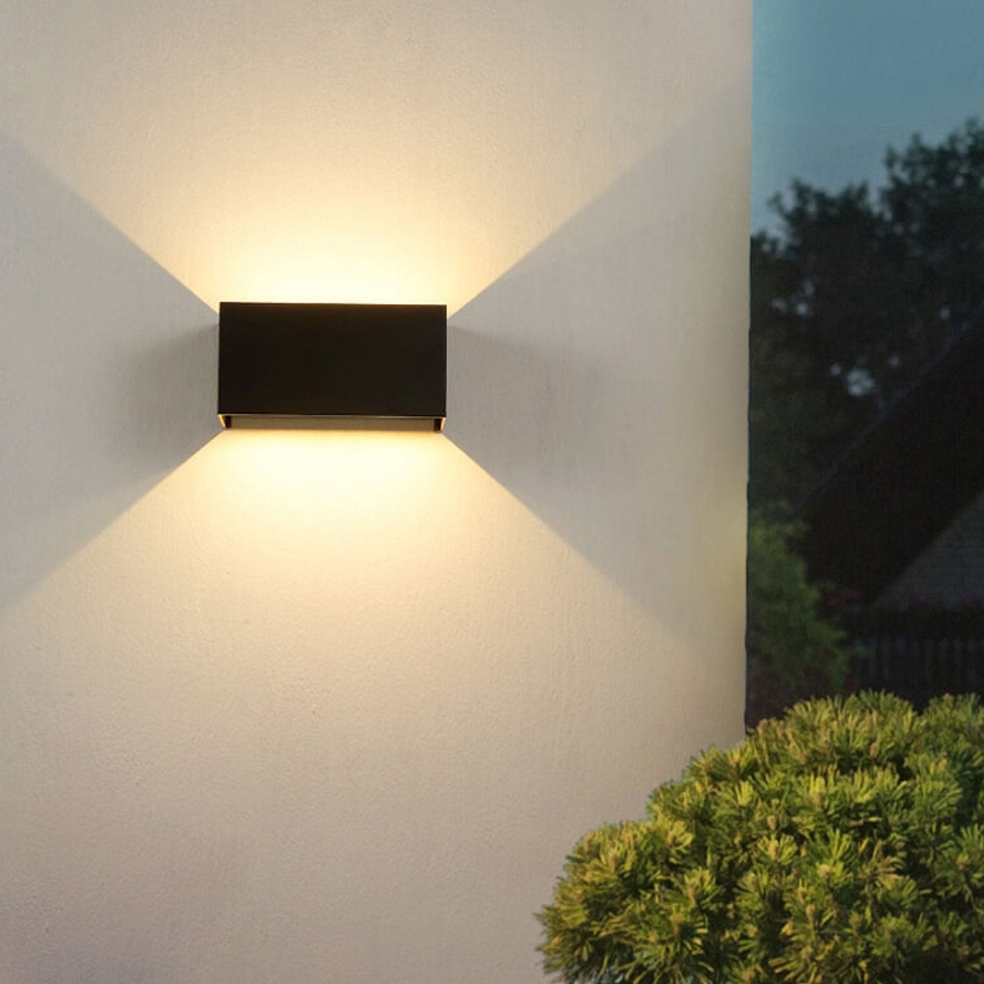 Rectangular Up Down Illuminated Outdoor Light