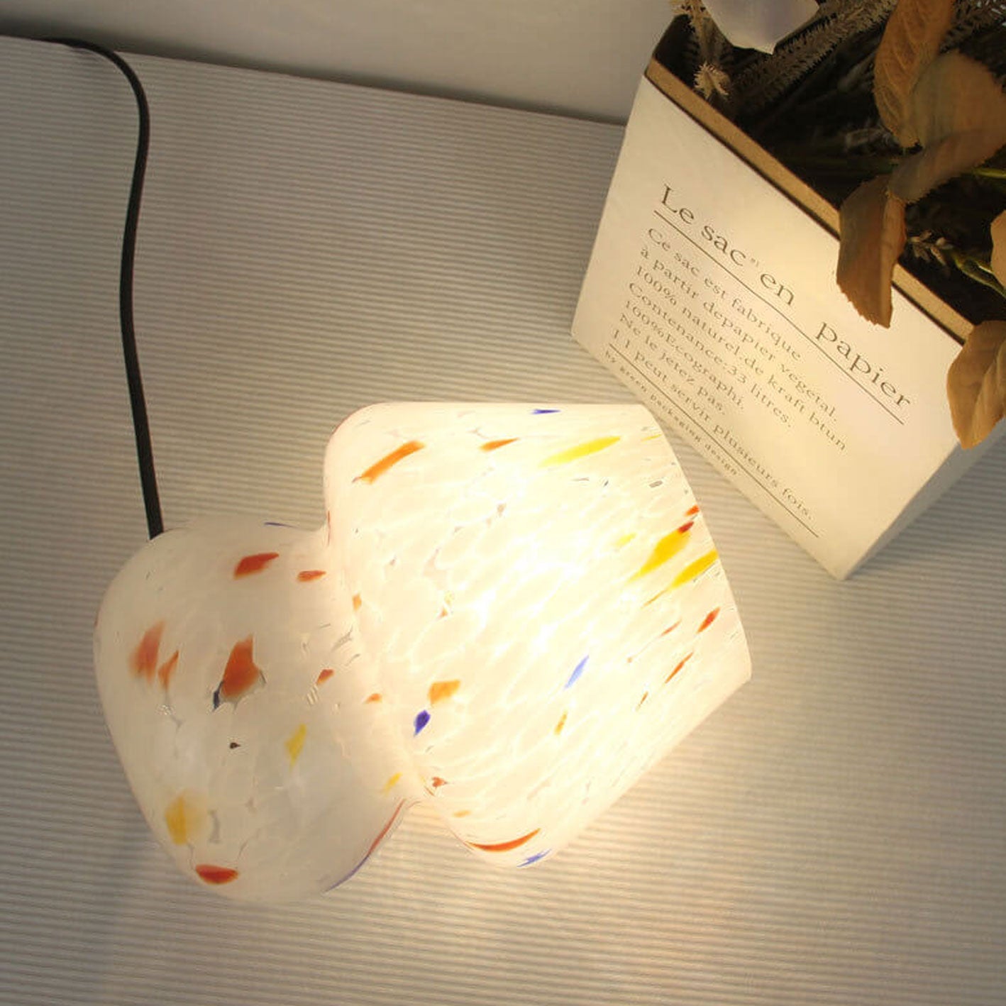 Stained Ink Glass Mushroom Table Lamp
