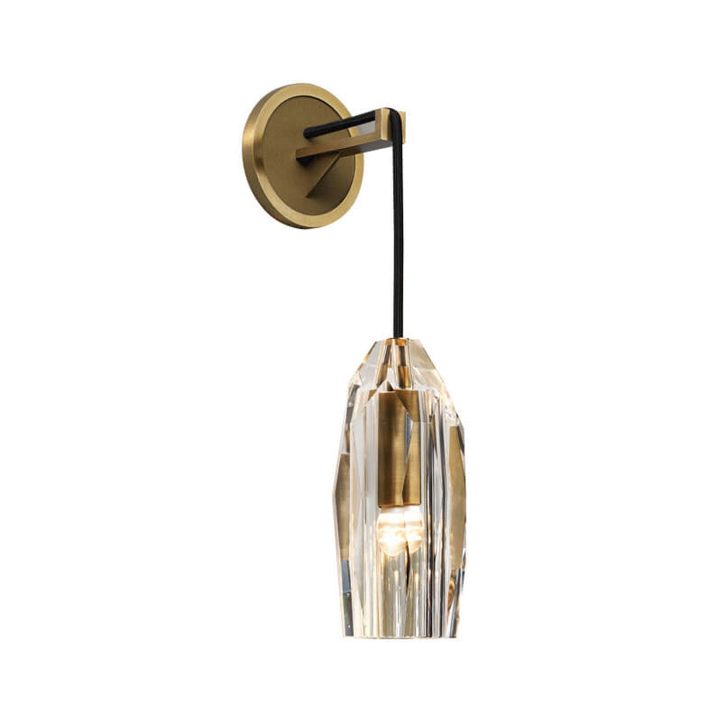 Crystal Column Copper Wall Lamp