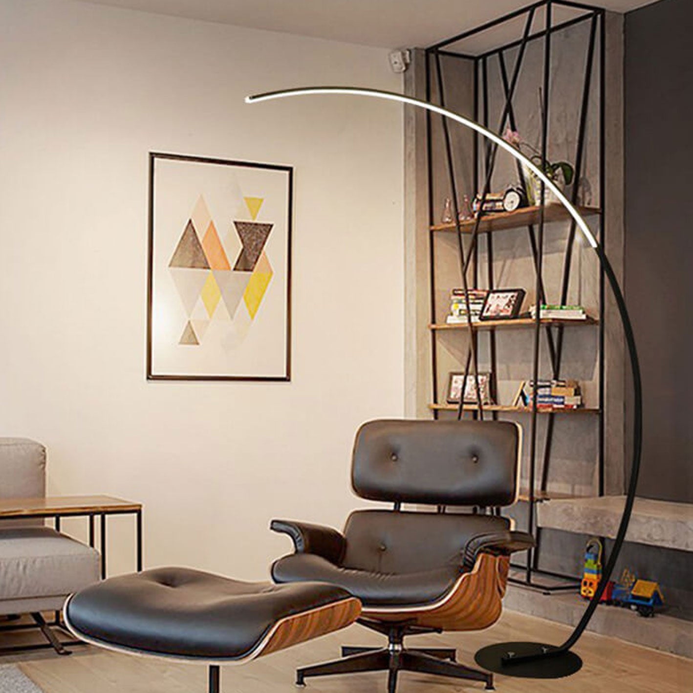 Minimalist Curved Line Aluminum Floor Lamp