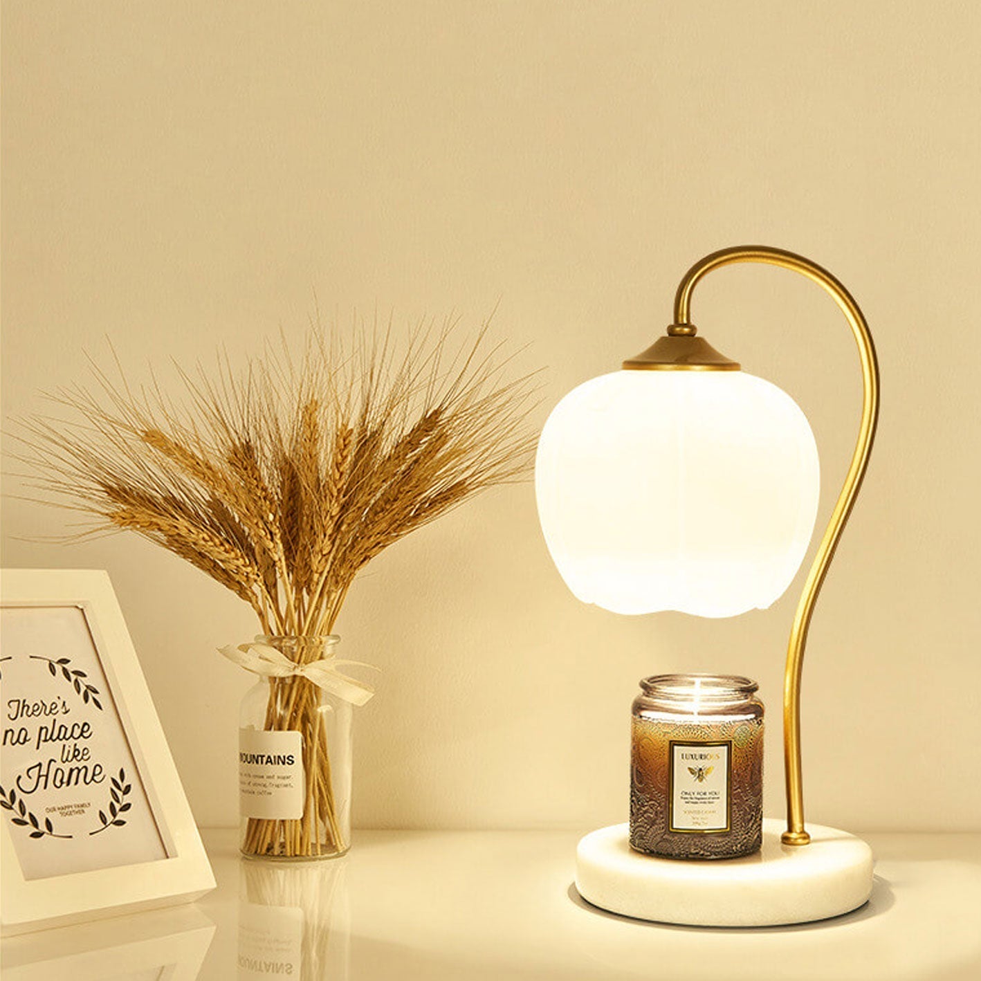 Petal Marble Melting Wax 2-Light Table Lamp