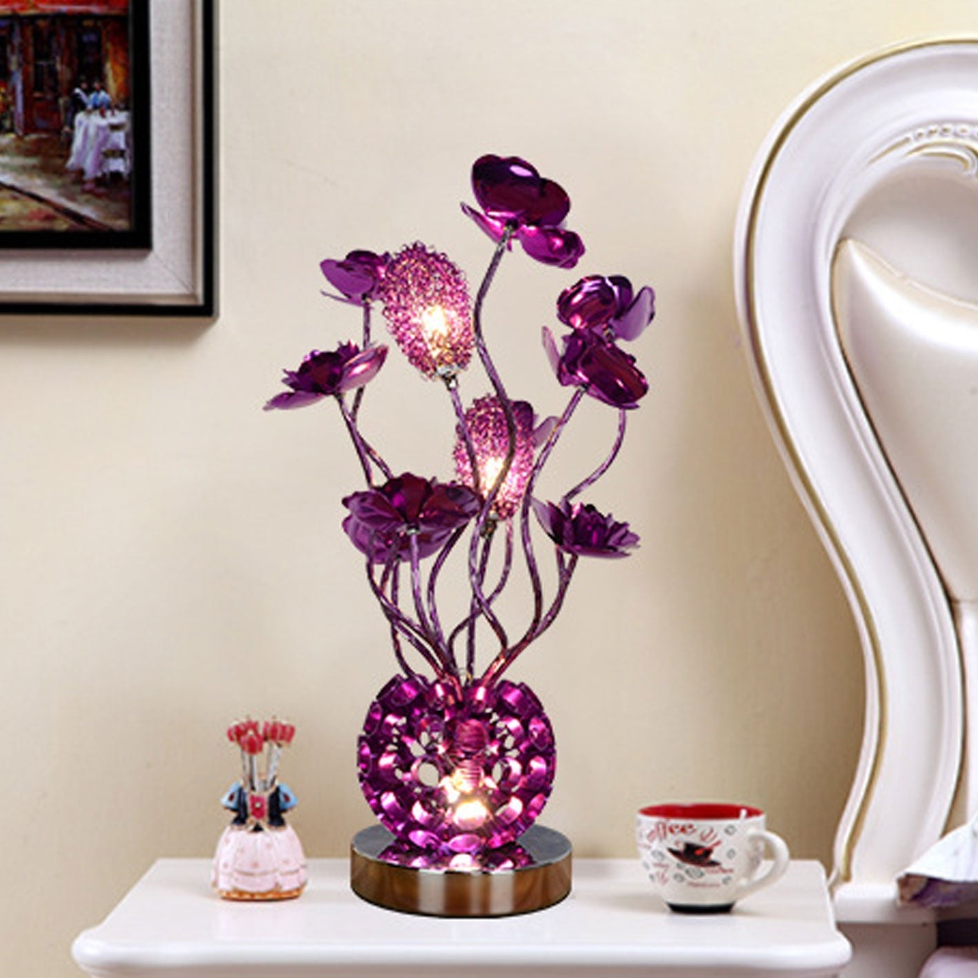 European-style Rose Aluminum Table Lamp