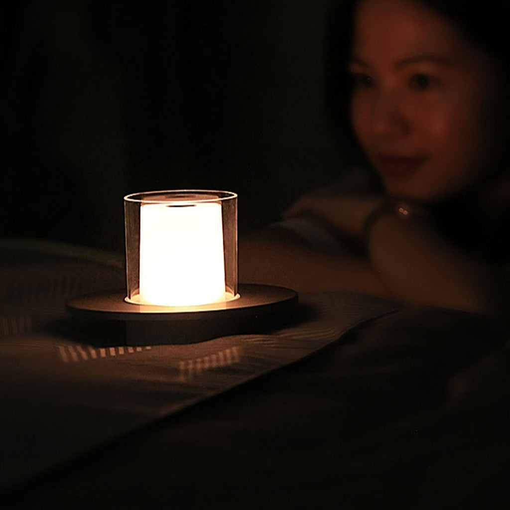 Cylindrical Candlestick Night Table Lamp