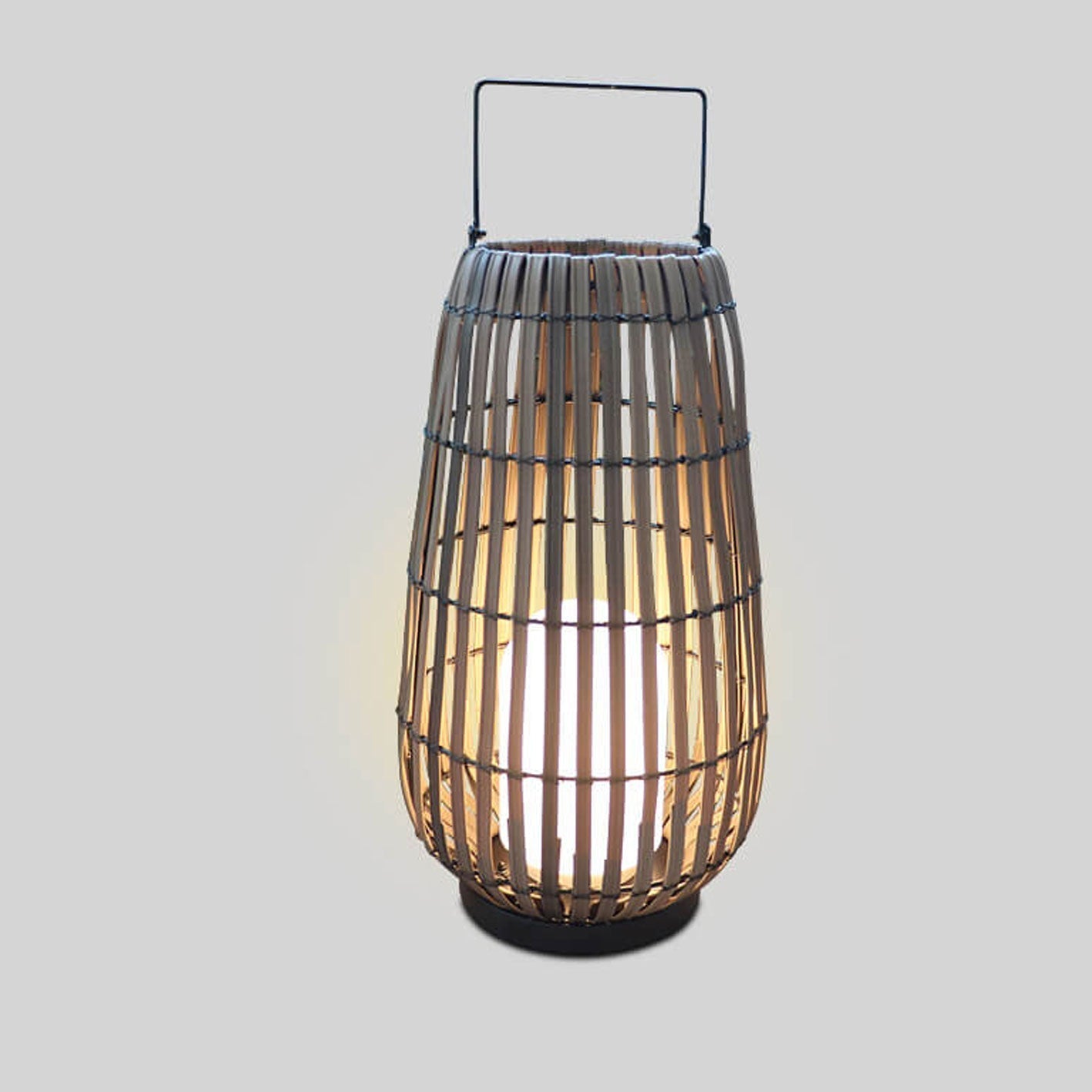 Modern Rattan Weaving Oval Floor Lamp