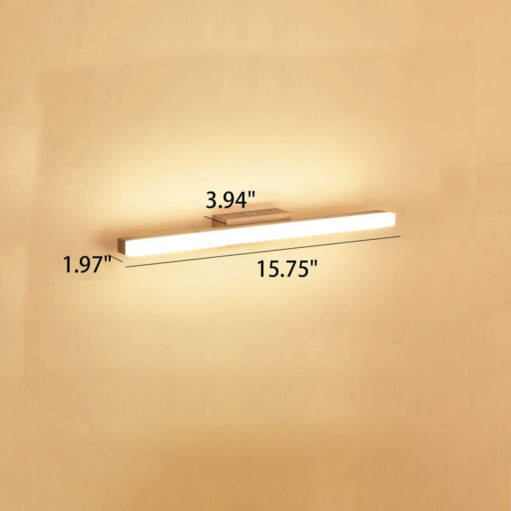Wooden Long Strip Vanity Wall Lamp