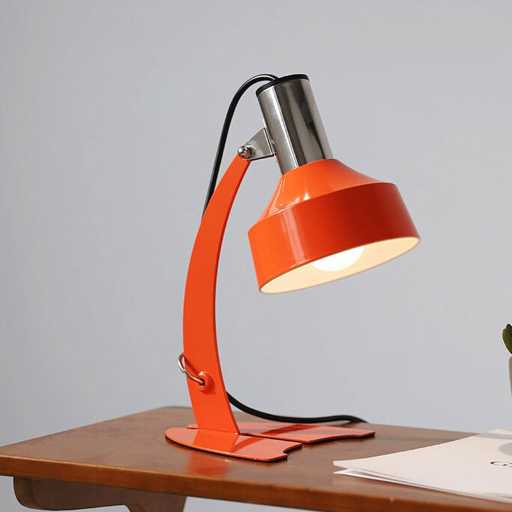 Orange Iron Dome Fishtail Table Lamp