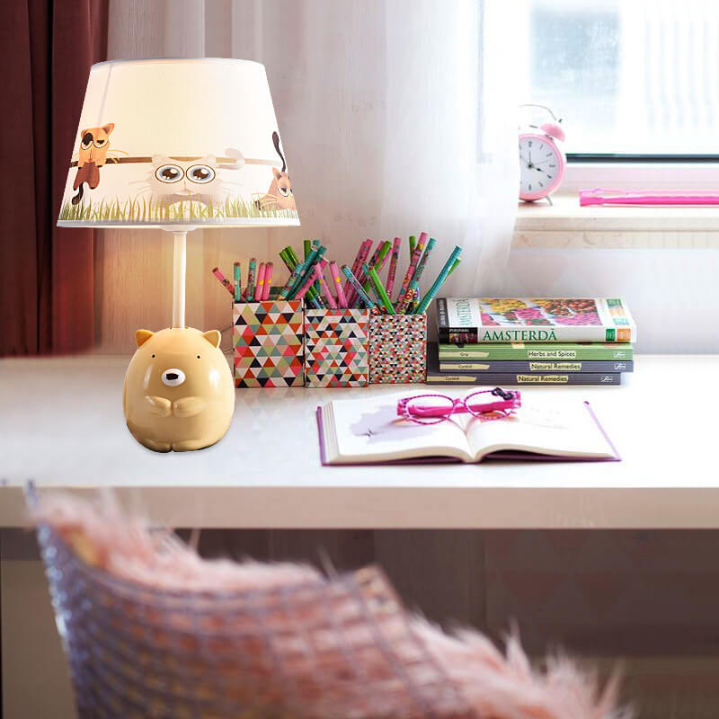 Fun Cartoon Pattern Resin Table Lamp
