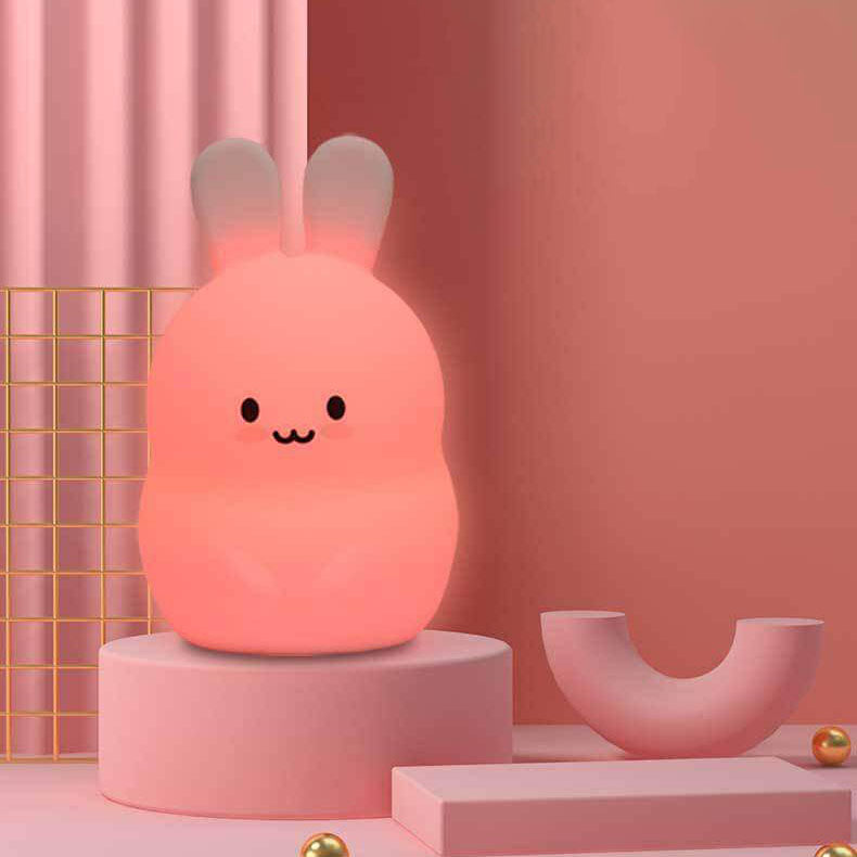 Cute Rabbit Pat Silicone Table Lamp