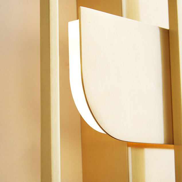 All Copper Rectangular Geometric Wall Lamp