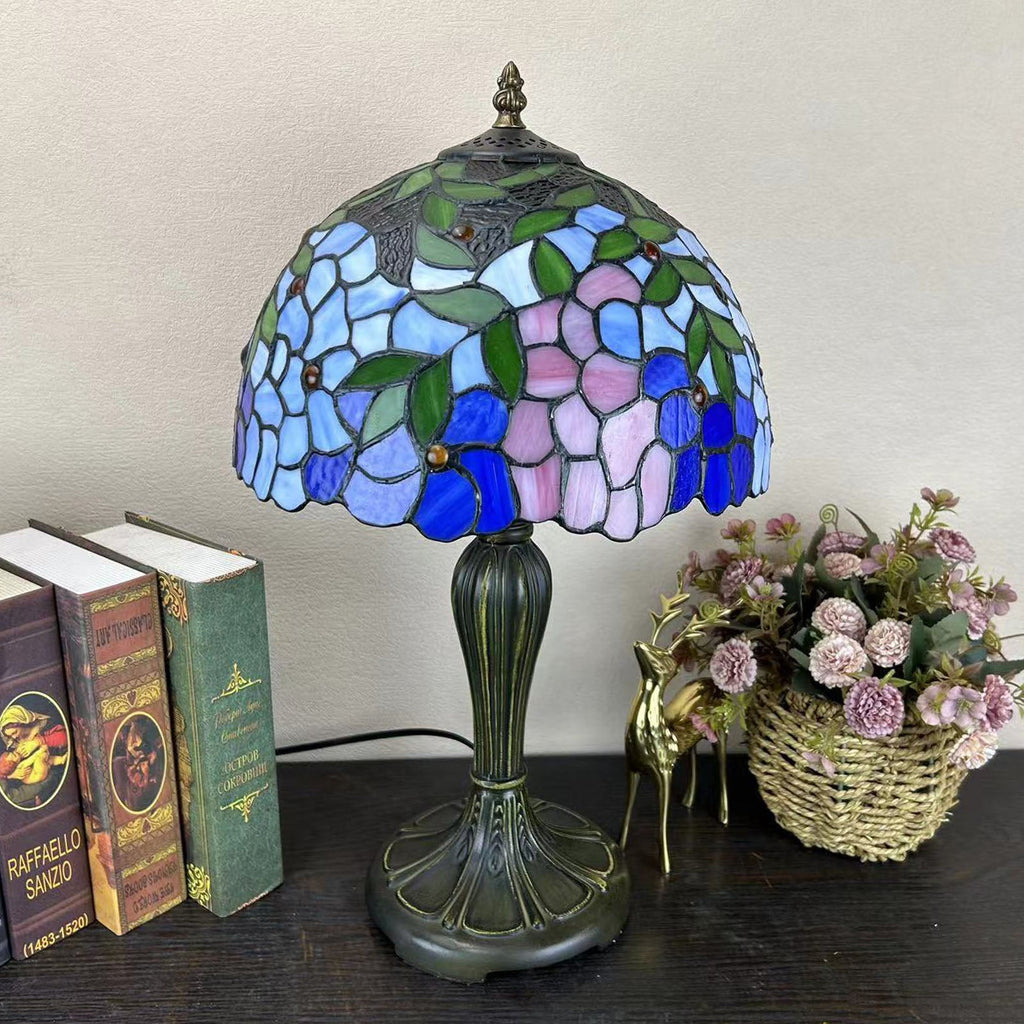Metal Glass Dome Grape Table Lamp