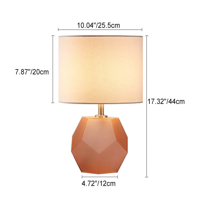 Drum Fabric Rhombus Ball Table Lamp