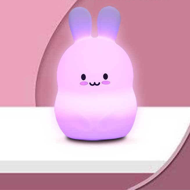 Cute Rabbit Pat Silicone Table Lamp