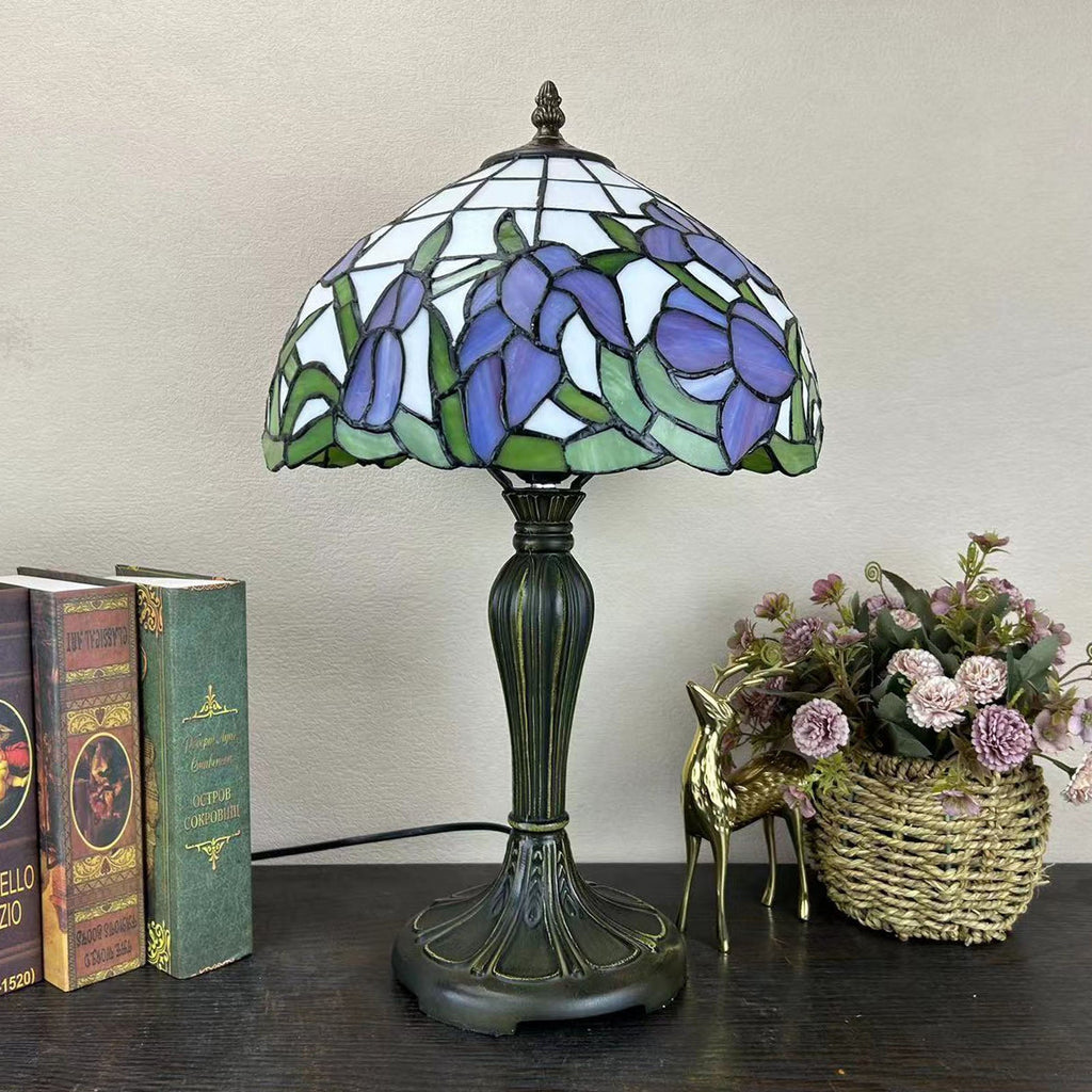 Metal Glass Dome Grape Table Lamp