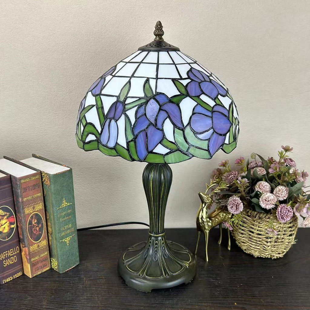 Metal Glass Dome Grape Table Lamp