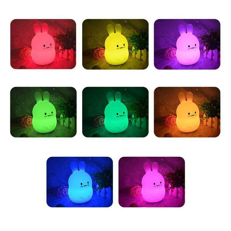 Cute Rabbit Pat Silicone Table Lamp