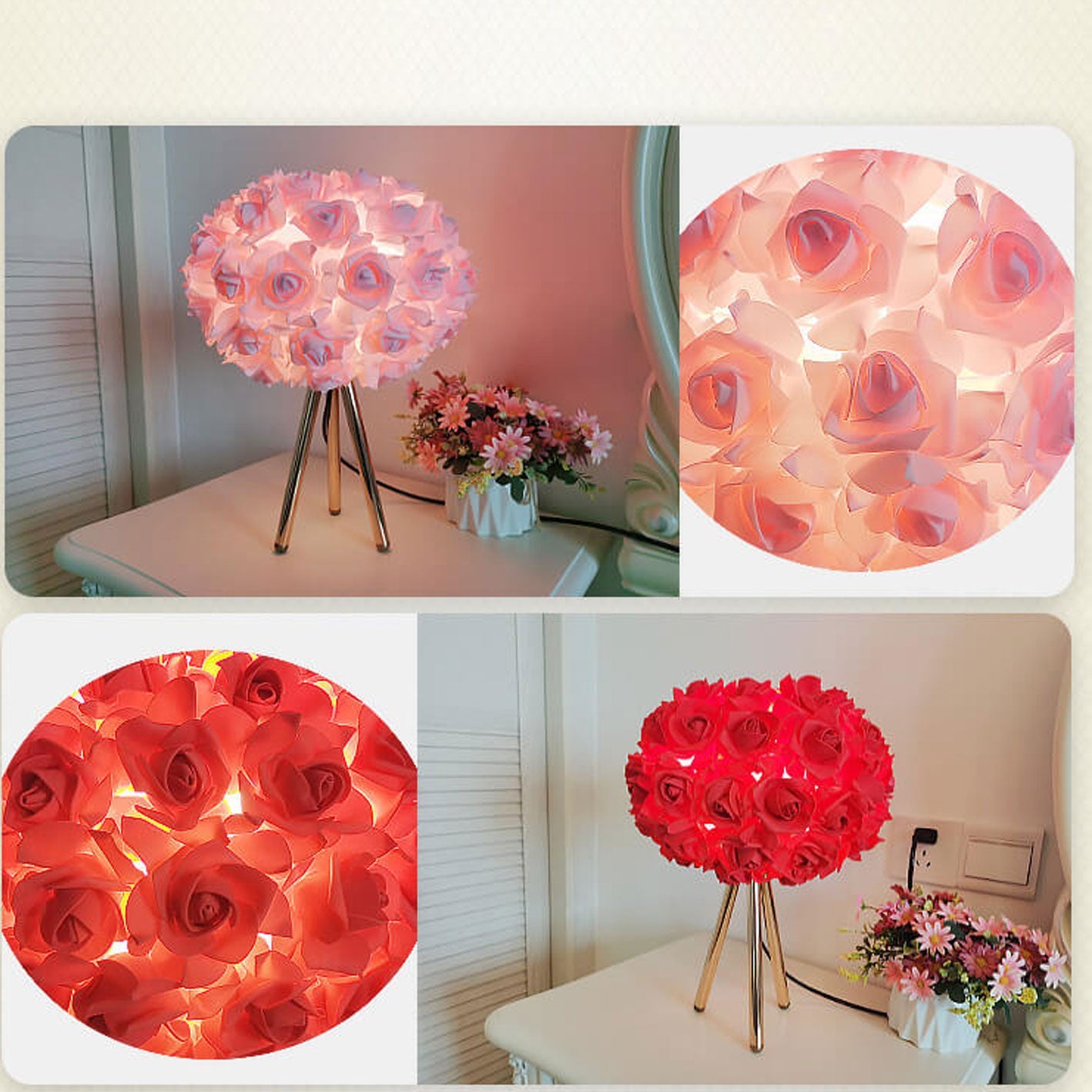 Rose Metal Table Lamp