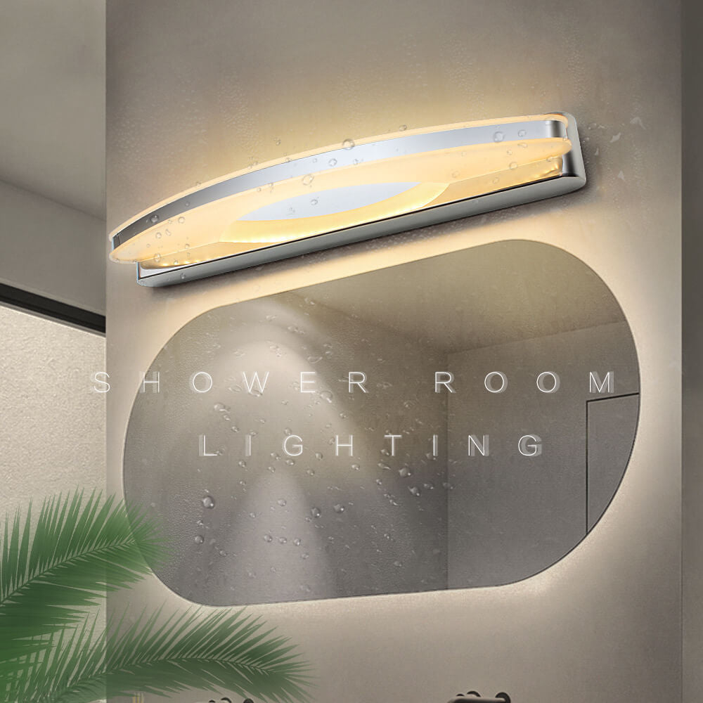 Acrylic Lampshade Curved Mirror Wall Lamp