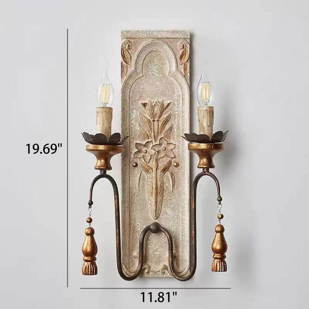 Country Plastic 2-Light Wall Lamp