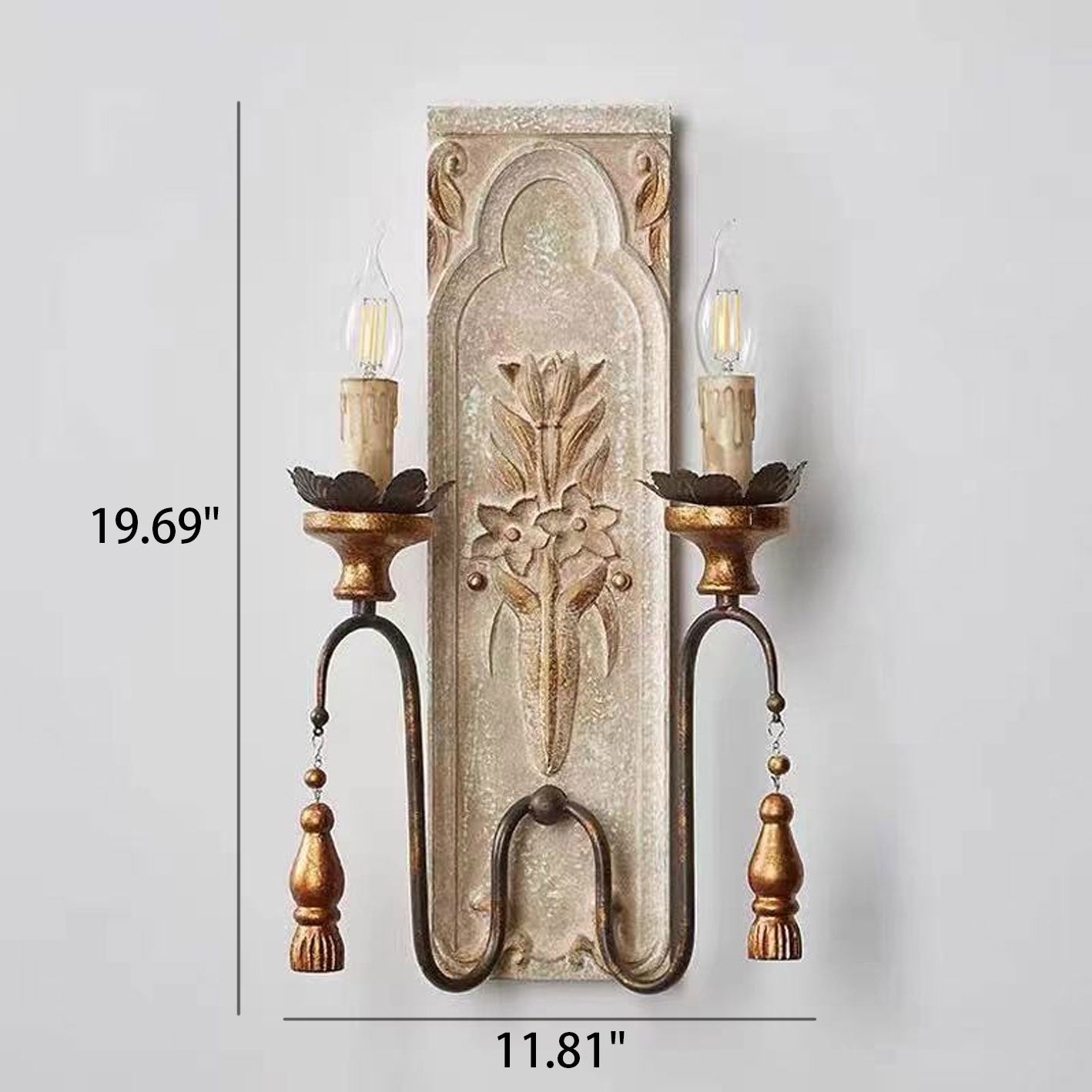 Country Plastic 2-Light Wall Lamp