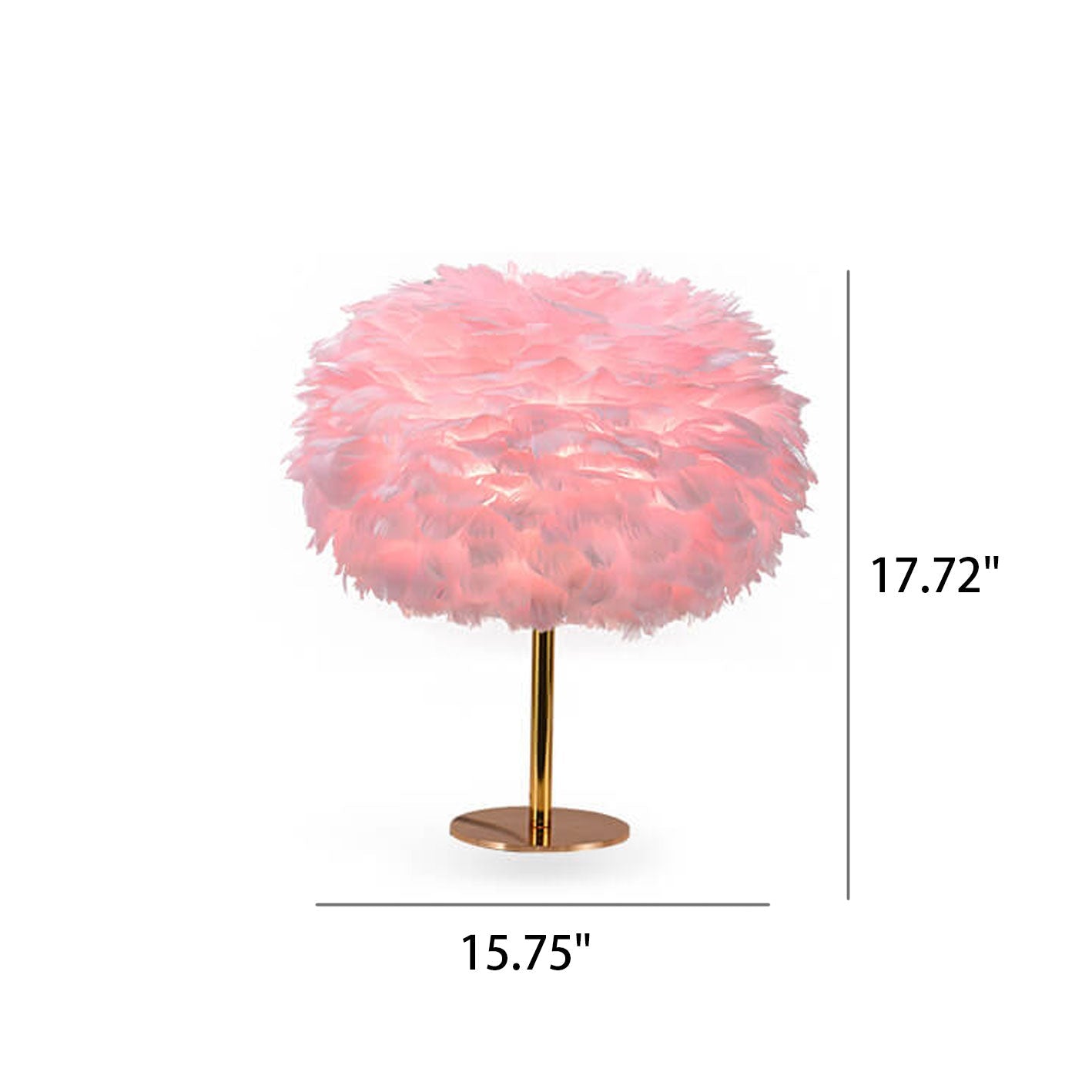 Goose Feather Round Iron Table Lamp