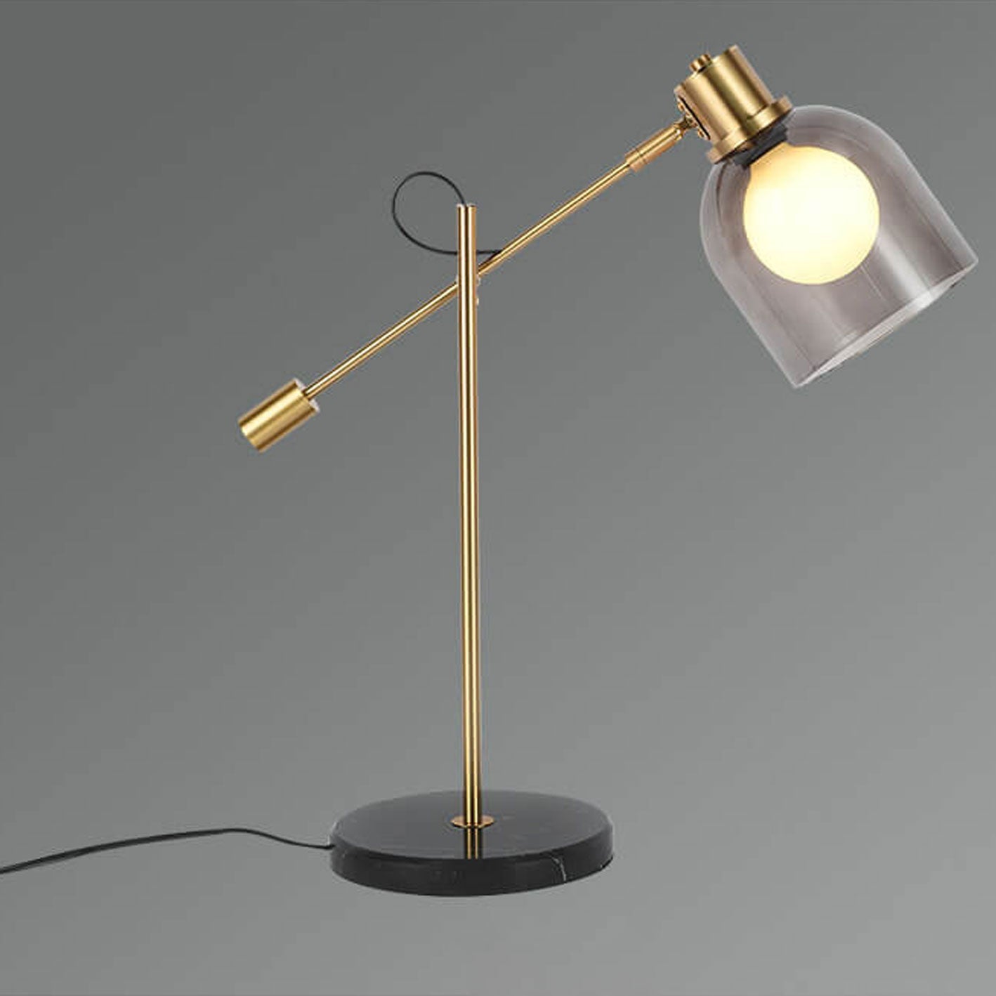 Postmodern Smoke Gray Glass Table Lamp