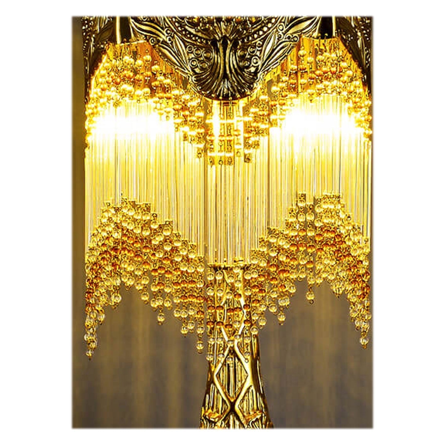Brass Crystal Tassel Table Lamp