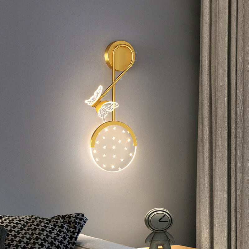 Acrylic Butterfly Star Design Wall Lamp