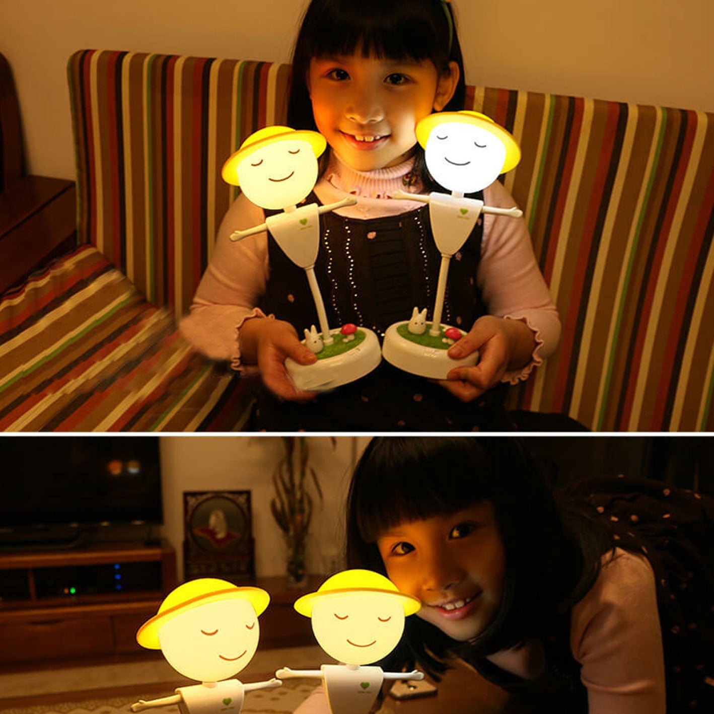 Cartoon Scarecrow Smiling Face Table Lamp
