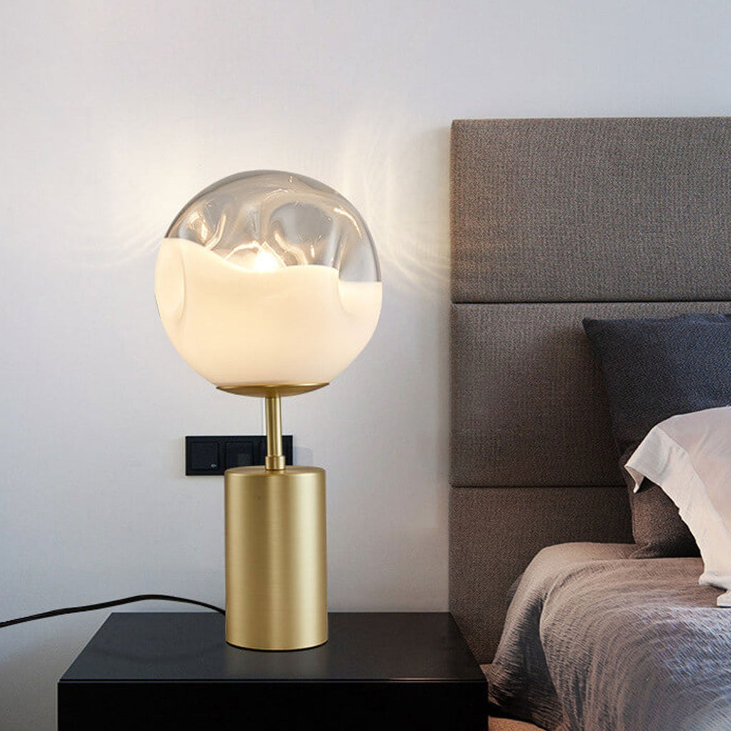 Convex Glass Spherical Table Lamp